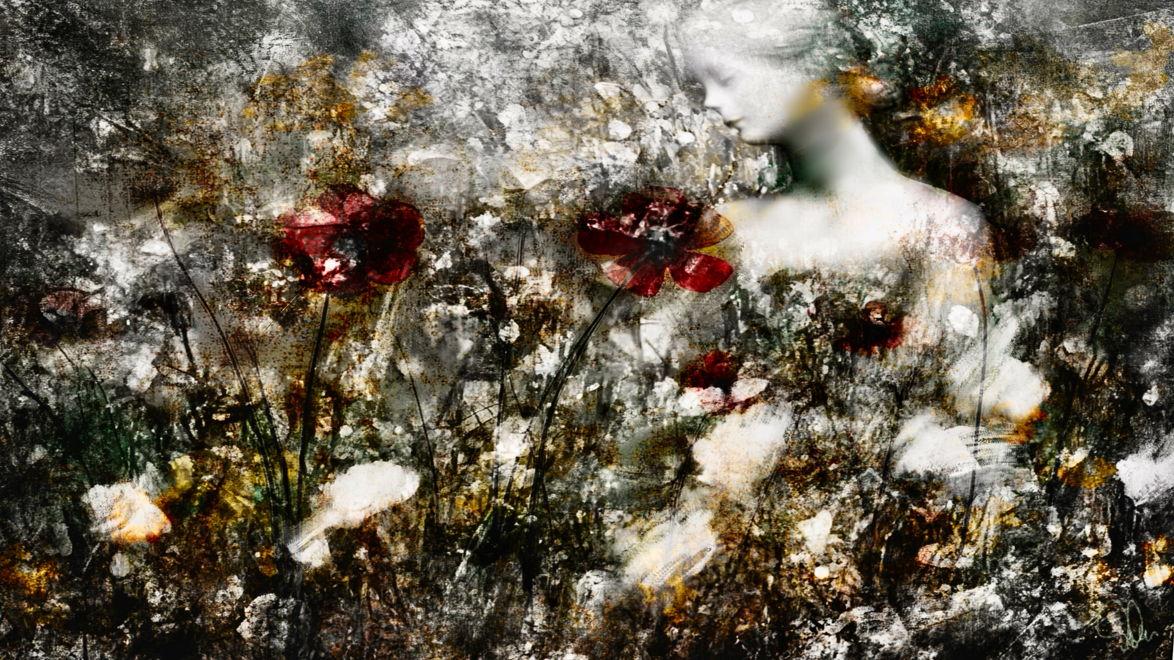 Garden Of Memory, Abstract Sentimental Edition Collection, floral abstract by Silvia Anan (aka SQ)